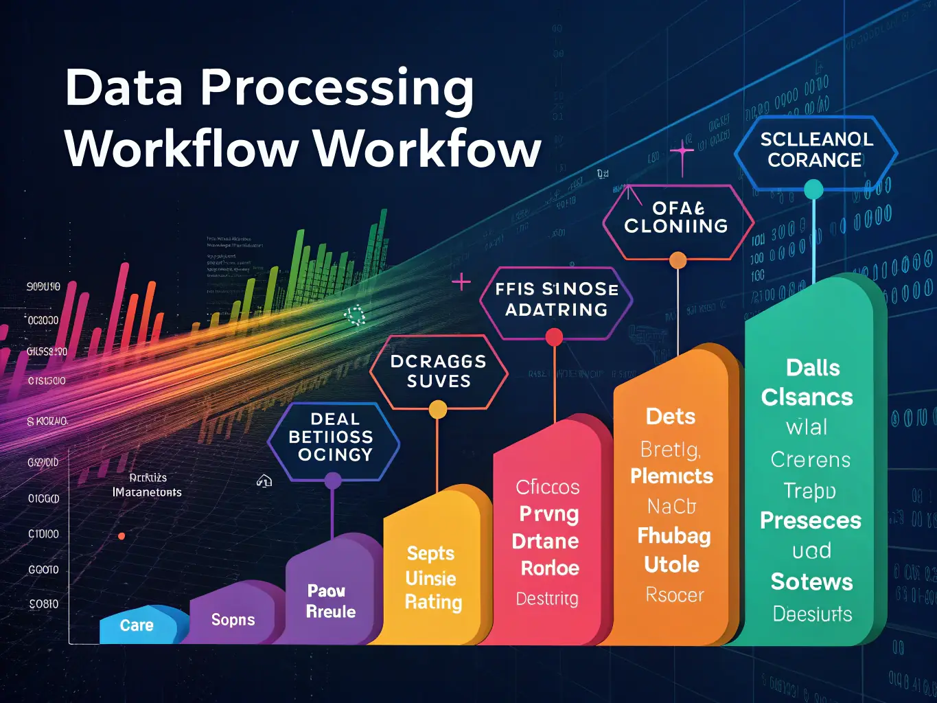 An image showcasing data processing workflows with transformation and cleansing steps, highlighting the platform's data processing capabilities.